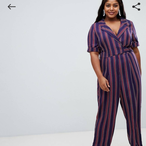 NWT ASOS DESIGN Curve wrap jumpsuit - Picture 2 of 4